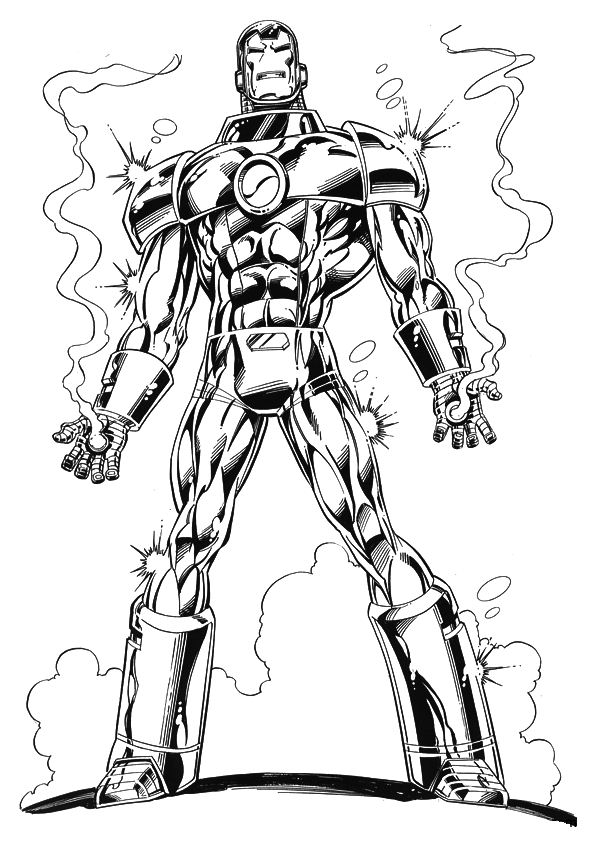 Plansa de colorat cu Iron Man 58 54